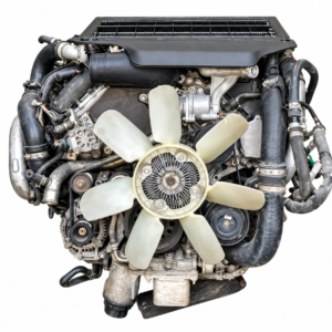 Detailed Diesel Engine with Cooling Fan Toyota 1VD-FTV 4.5L V8 Twin Turbo Diesel Engine | Land Cruiser 200 Complete Engine UAE
